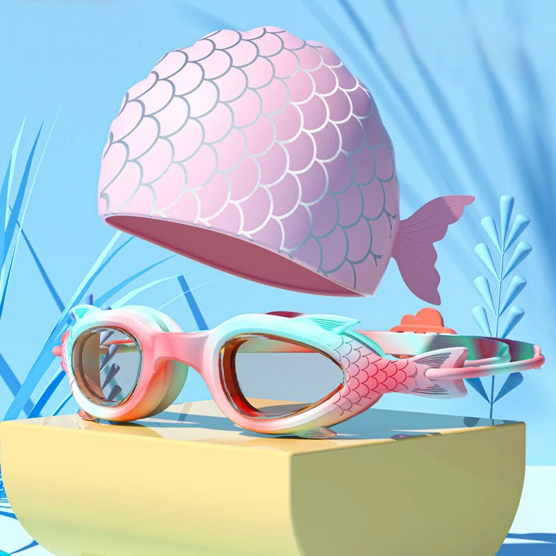 Swim Cap Silicone - Okulary pływackie dla dzieci; Wodoodporny i